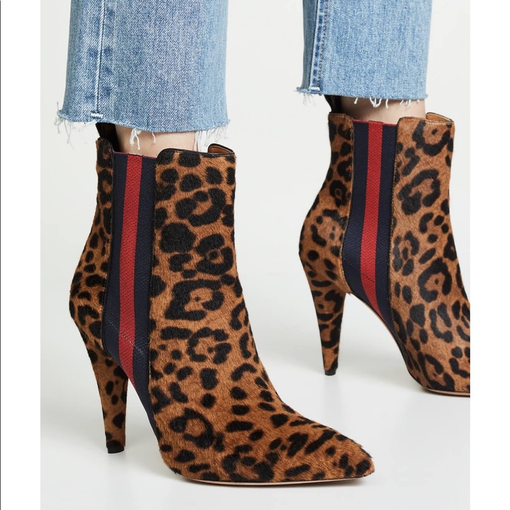 Veronica Beard Fallon Leopard Ankle Boots -7 - NIB